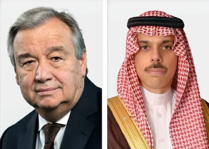 فيصل بن فرحان وغوتيريش يبحثان تطورات المنطقة