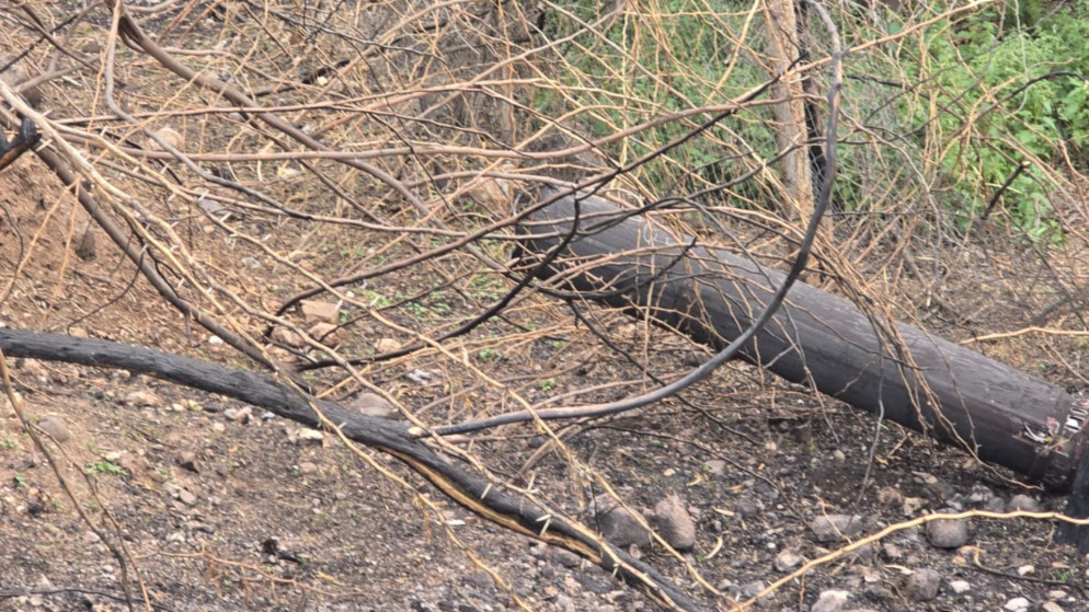 انقطاع الكهرباء في الاغوار الشمالية اثر سقوط شظايا