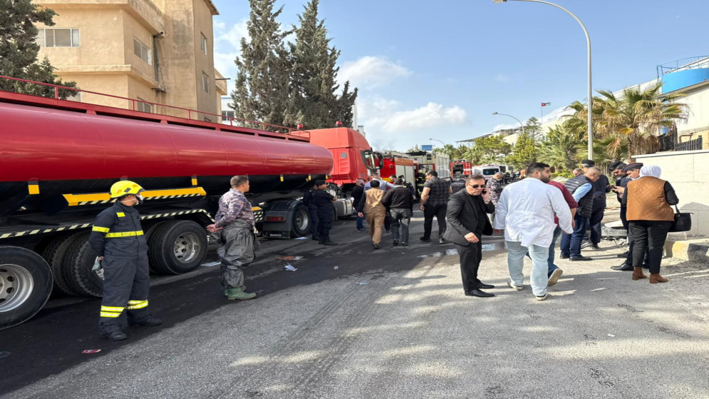 اصابات اثر حريق في مدينة الحسن الصناعية بالرمثا