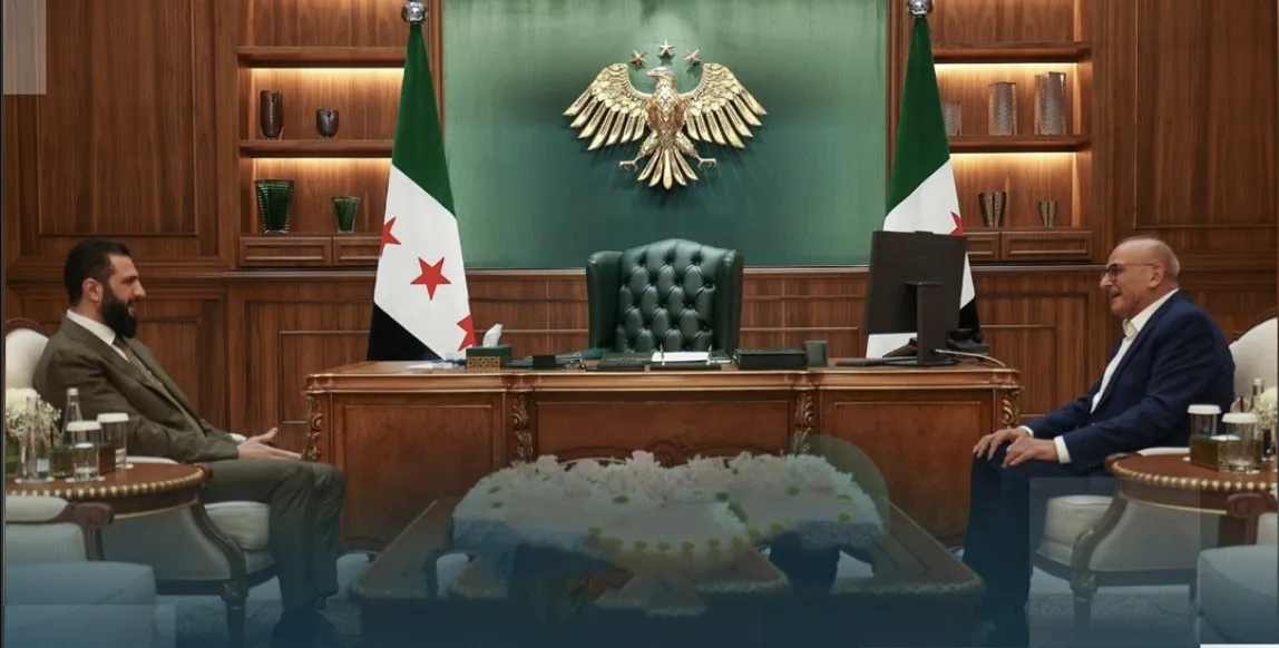 الشرع يستقبل الفنان جمال سليمان في دمشق