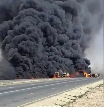 اخماد حريق كبير شب في صهريج بنزين بالماضونية