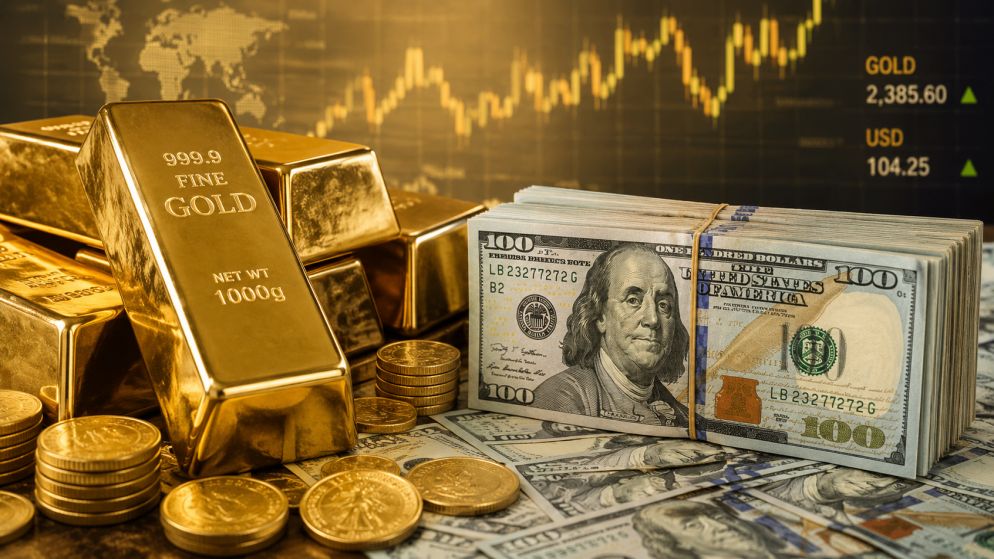 اسعار الذهب تتجه نحو ثالث خسارة اسبوعية متتالية بفعل صعود الدولار