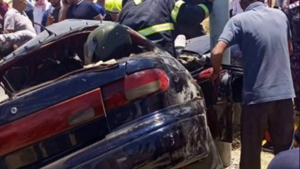 وفاة واصابة 6 اشخاص في حادث تدهور مركبة بالكرك