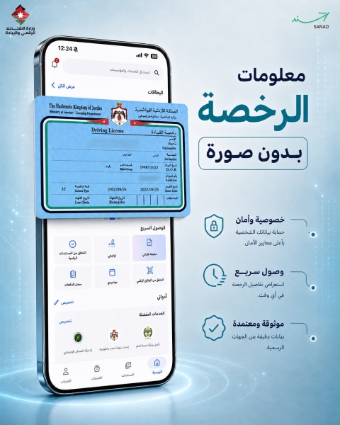 تحديث جديد على تطبيق «سند»: إزالة الصورة الشخصية من رخصة القيادة الرقمية